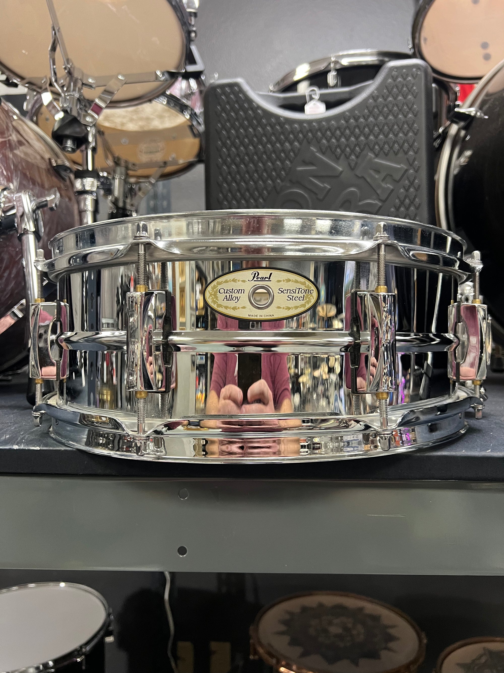 Pearl Sensitone Custom Alloy Steel Snare Drum 14x5.5”