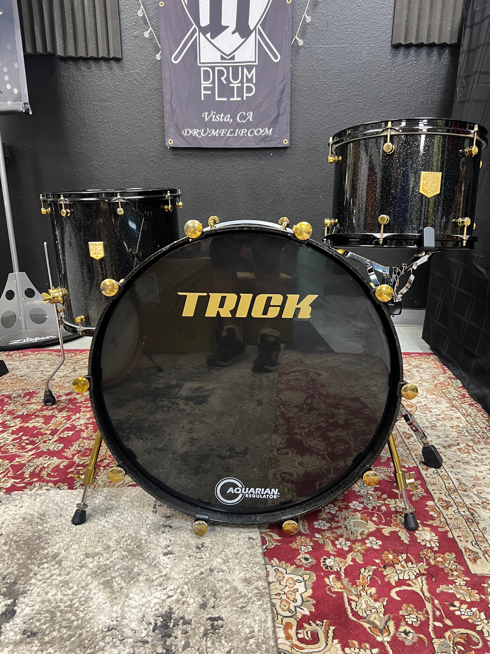 Trick AL13 Black Sparkle 3pc Drum Set