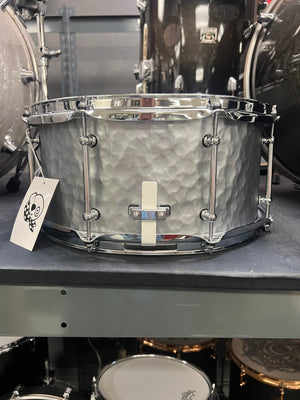 Pork Pie 14x6.5” Hammered Steel Snare Drum