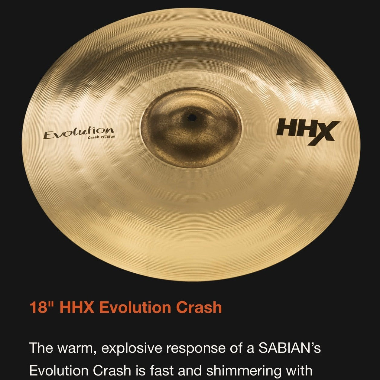 Sabian 18” HHX Evolution Crash Cymbal
