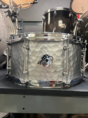 Pork Pie 14x6.5” Hammered Steel Snare Drum