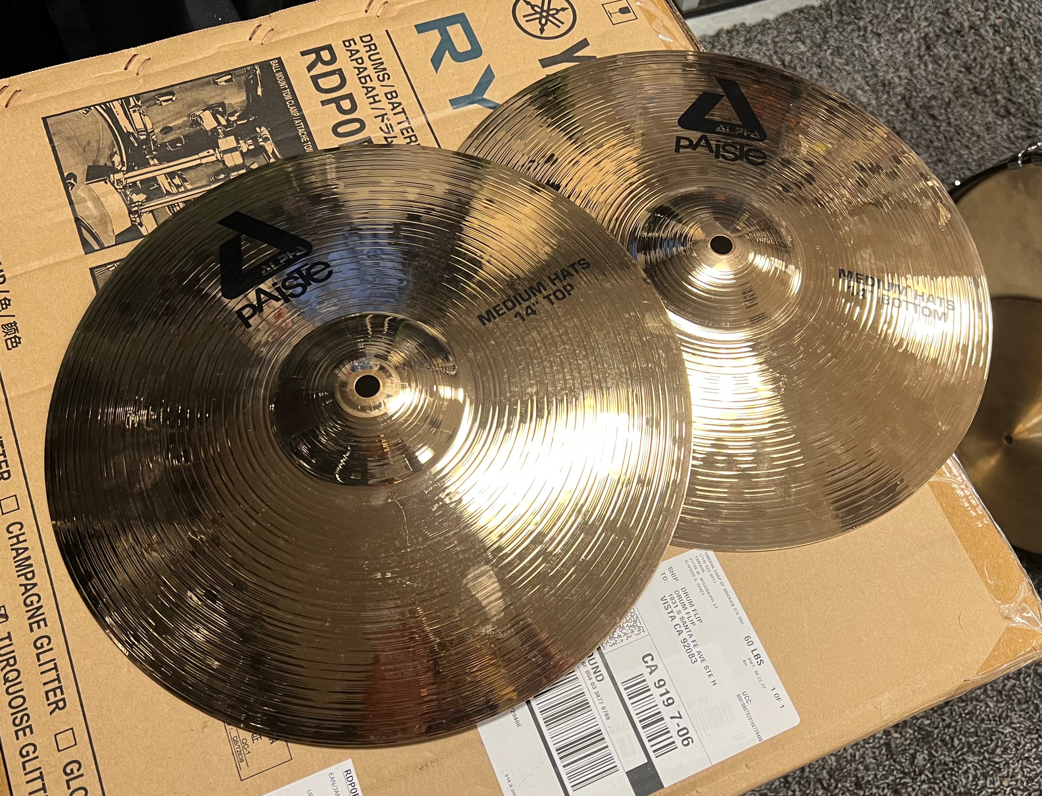Paiste 14 Alpha Medium hi hats Drum Flip