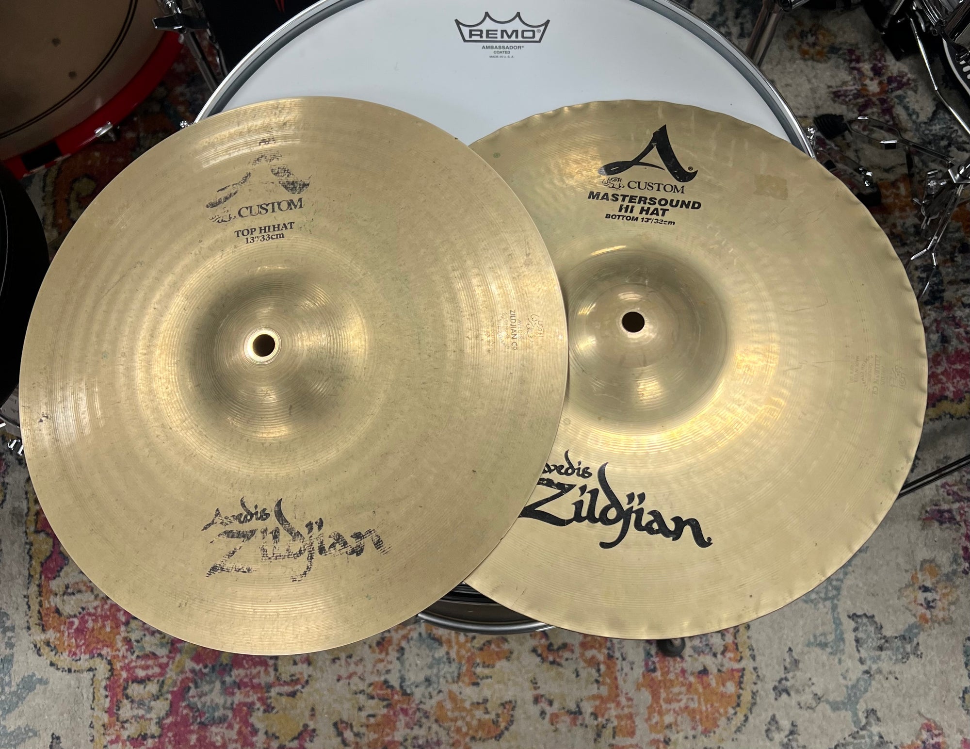 Zildjian 13” A Custom Mastersounds hi hat cymbals