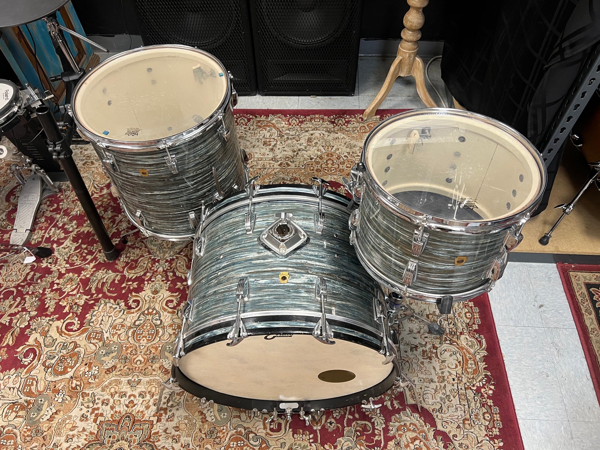 Ludwig Blue Oyster 1966 3pc Drum Set