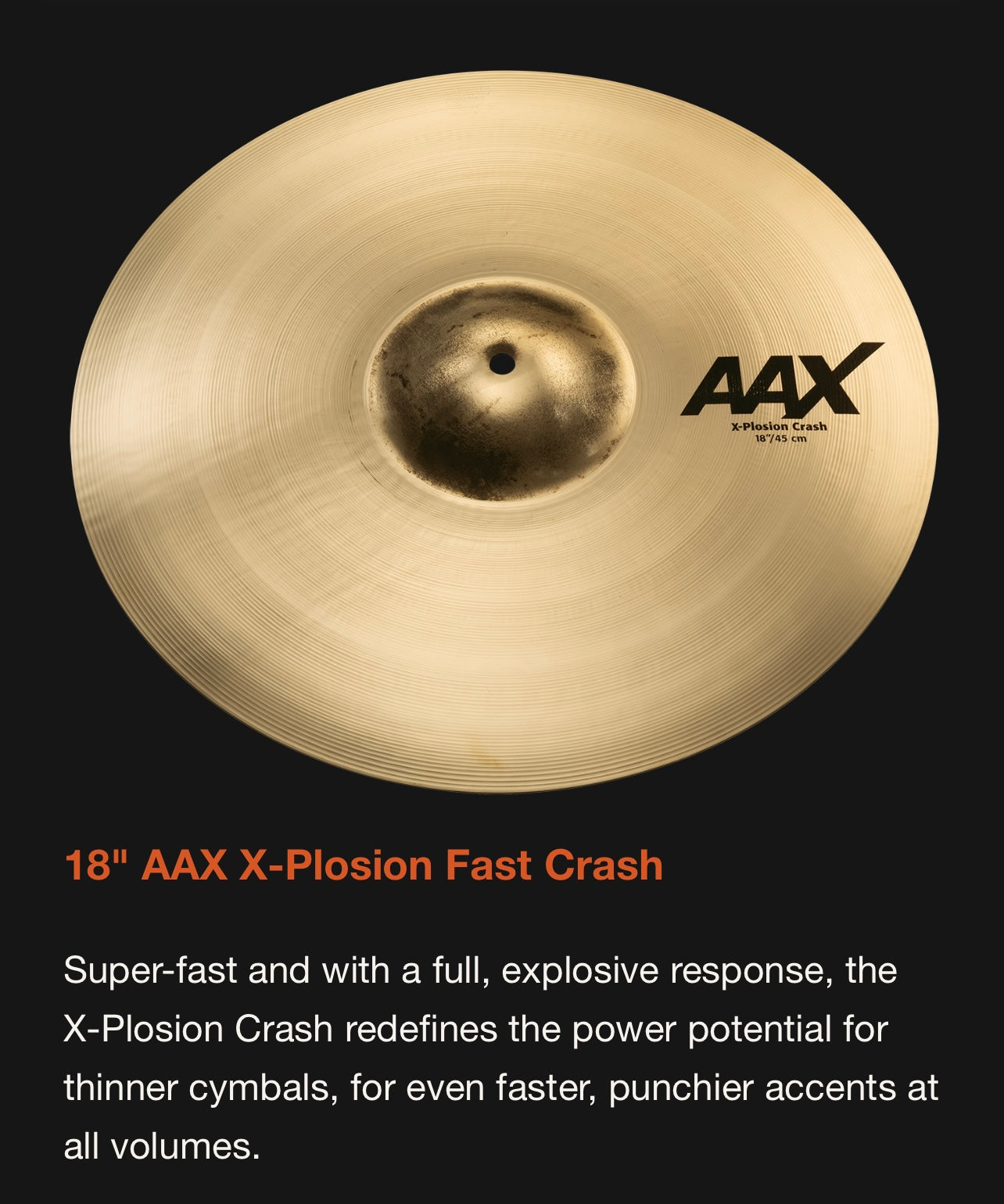 Sabian 18” AAX X-Plosion Fast Crash Cymbal