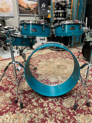 On The Edge Teal 4pc Drum Set