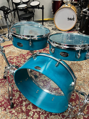 On The Edge Teal 4pc Drum Set