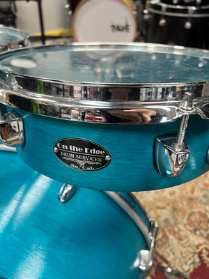 On The Edge Teal 4pc Drum Set