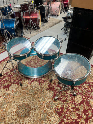 On The Edge Teal 4pc Drum Set