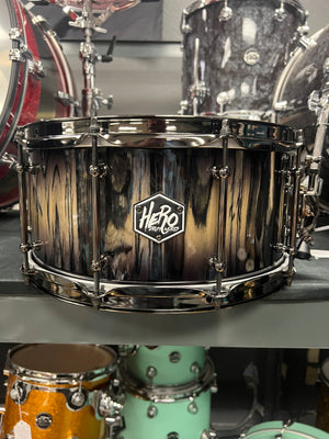 Hero Drum Works 14x6.5” Ebony Candy Black Burst Maple Snare