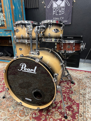 Pearl Export 5pc Lacquer Natural To Black Burst Drum Set