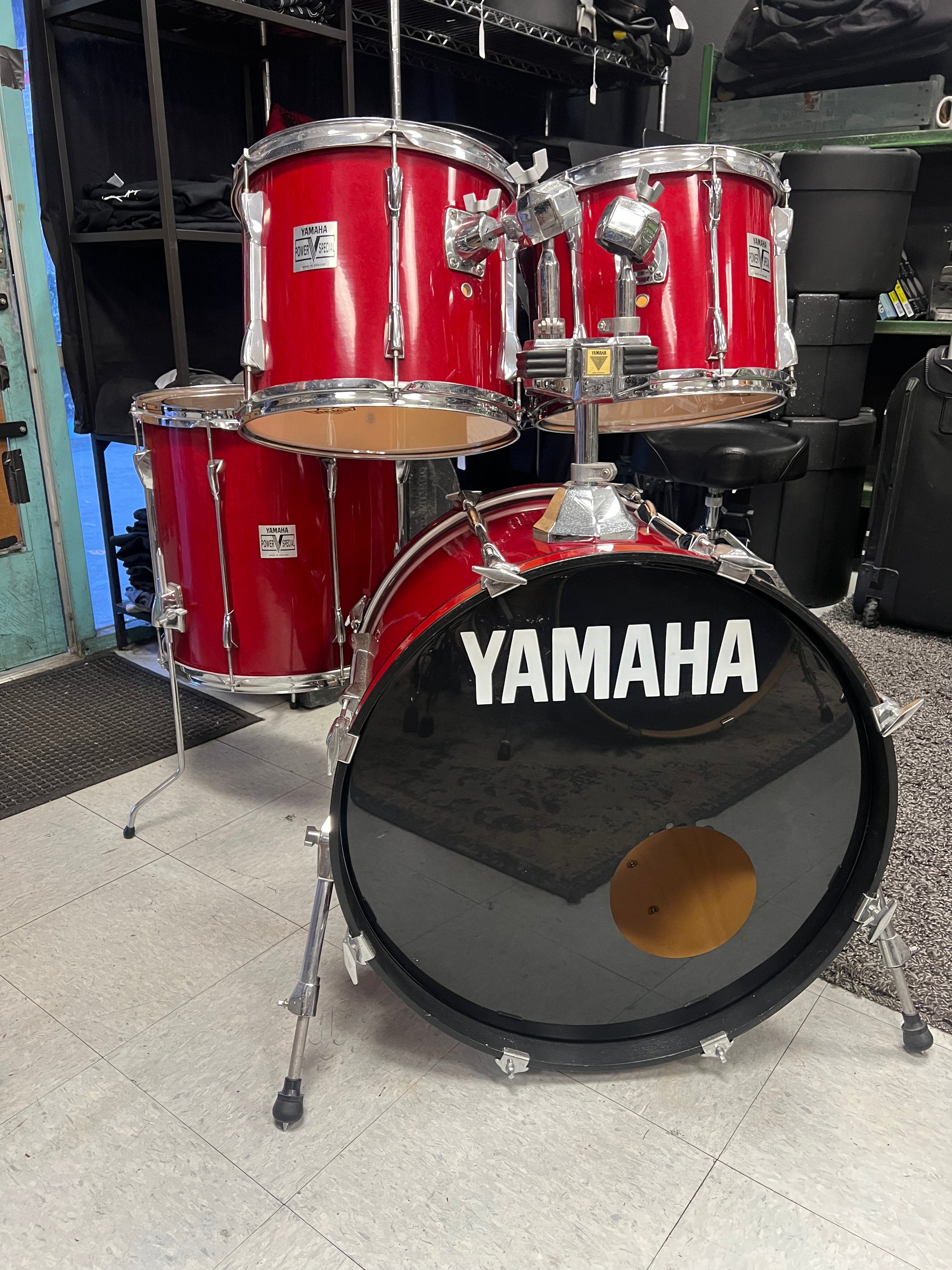 Yamaha Marble Red Power V Drum Set