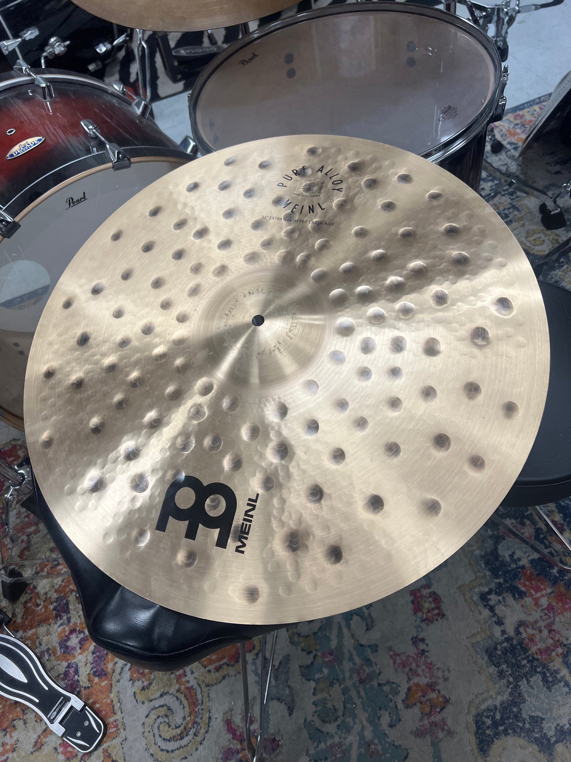 Meinl 22” Pure Alloy Extra Hammered Crash/Ride Cymbal