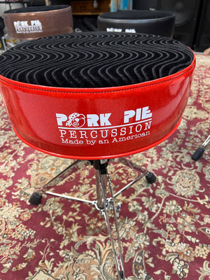 Pork Pie Red/Orange Sparkle Drum Throne