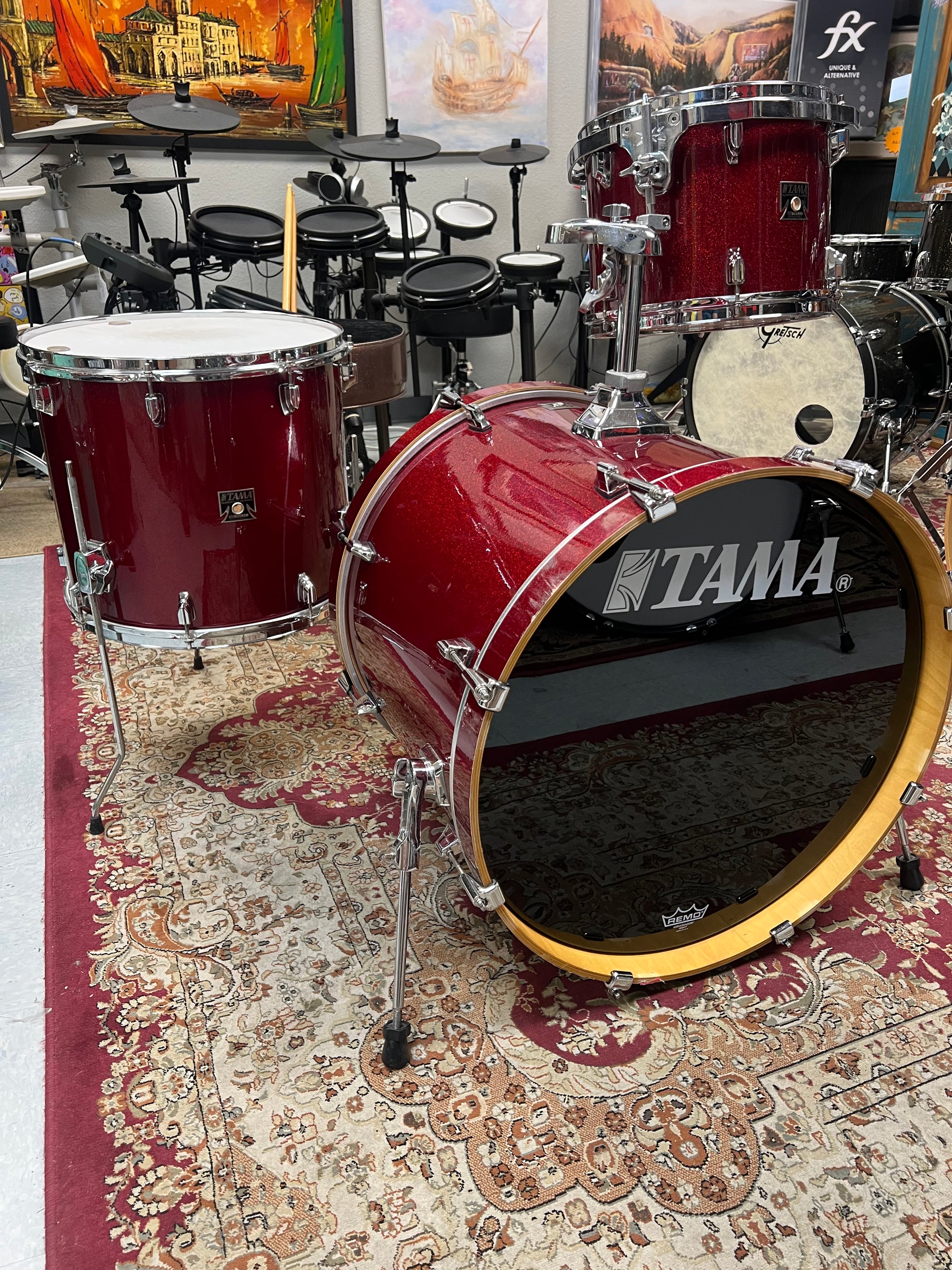 Tama Superstar Classic 3pc Red Sparkle Drum Set