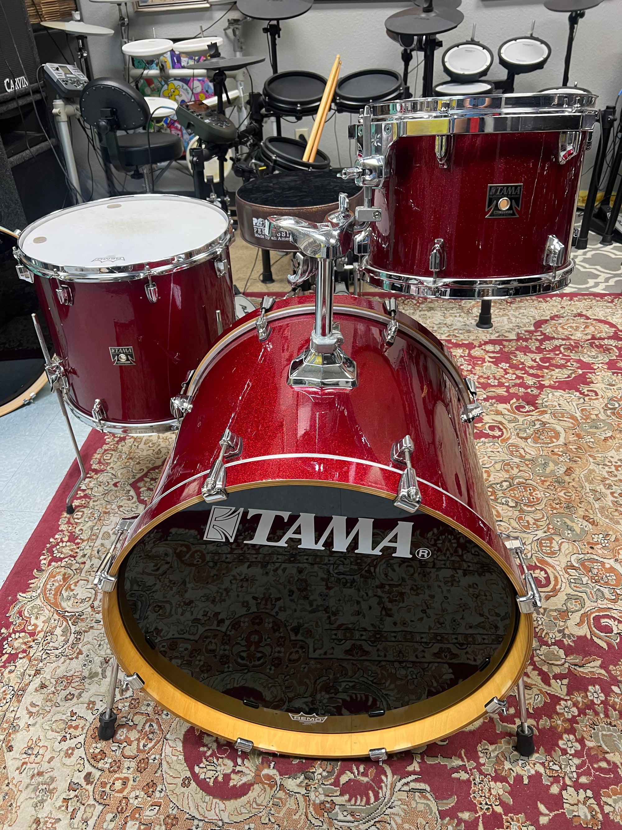 Tama Superstar Classic 3pc Red Sparkle Drum Set