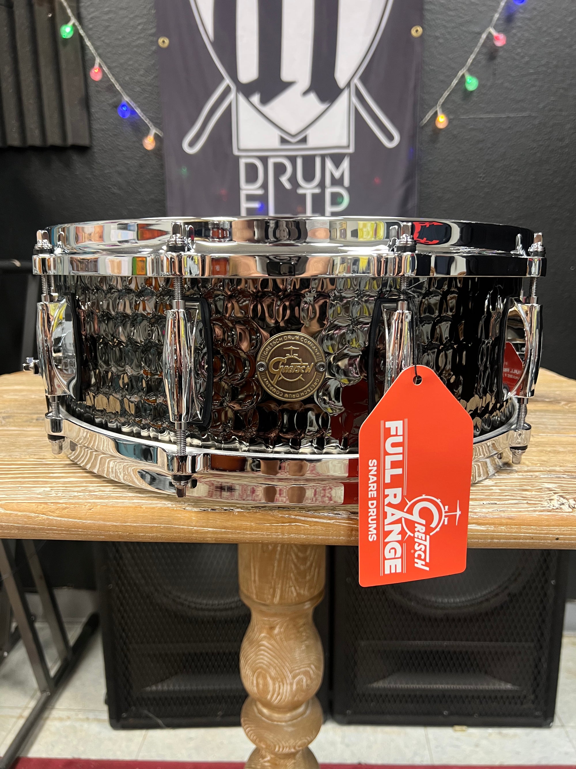 Gretsch Full Range Hammered Black Steel 14x5” Snare Drum