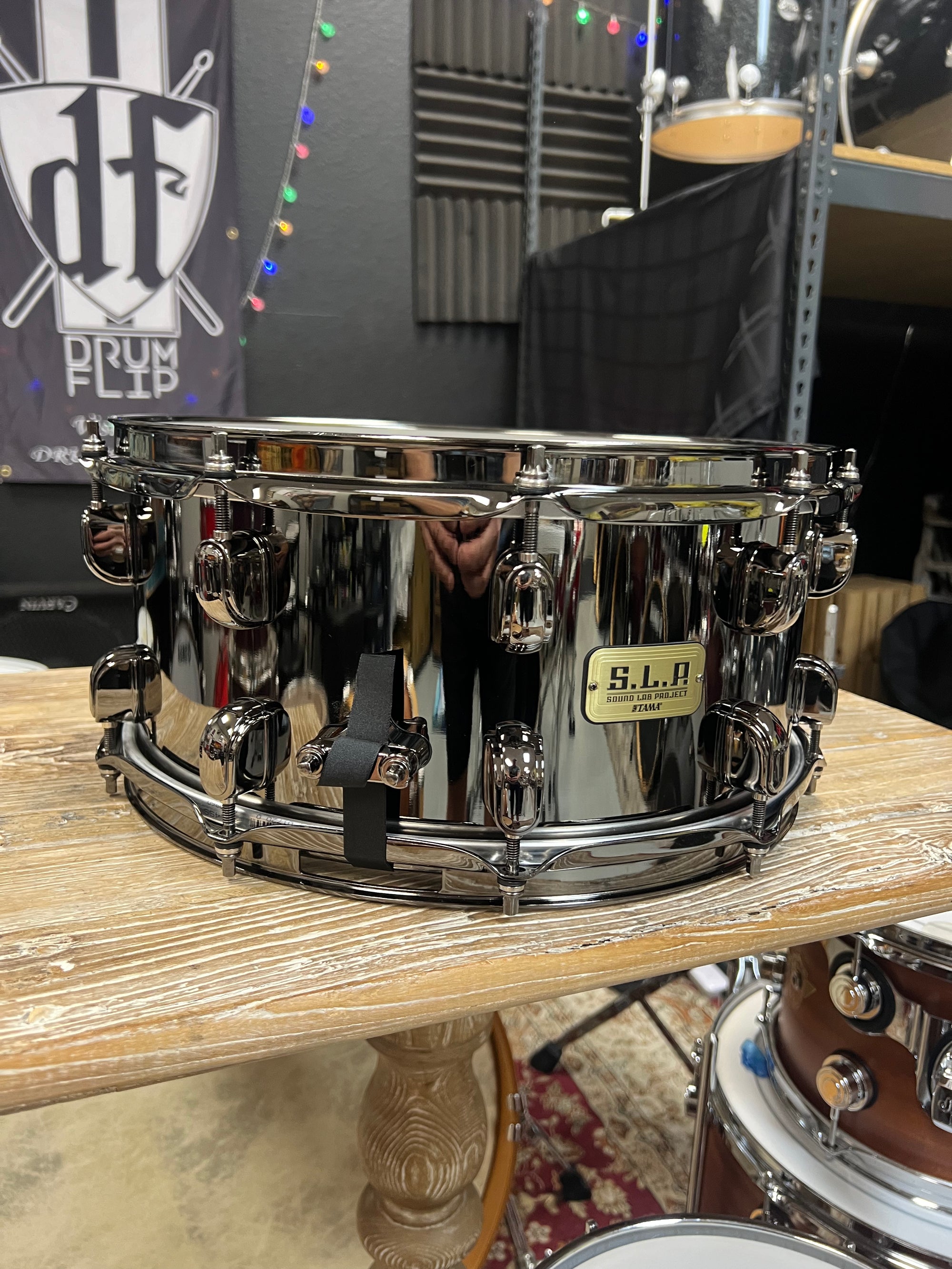 Tama SLP Black Brass Snare Drum Drum Flip