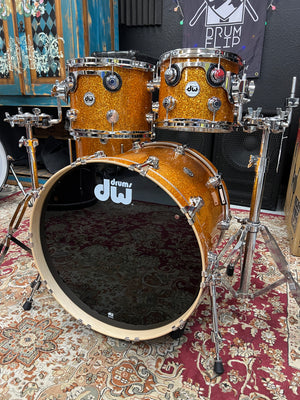 DW Collectors Burnt Orange Glass 4pc Drum Set