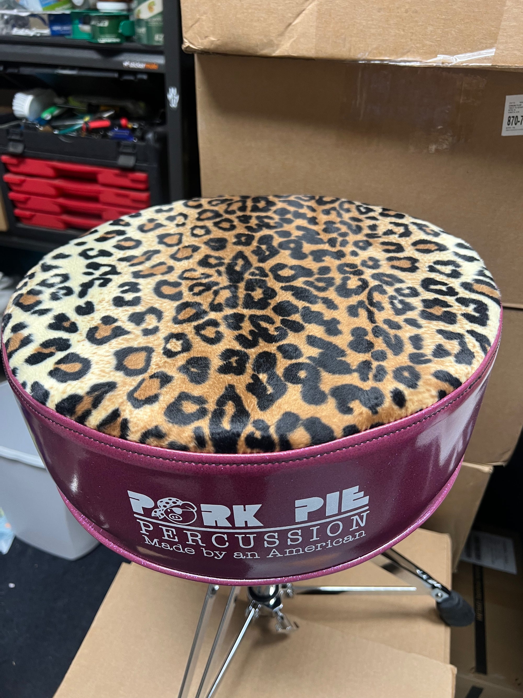 Pork Pie Purple Sparkle With Leopard Print Throne