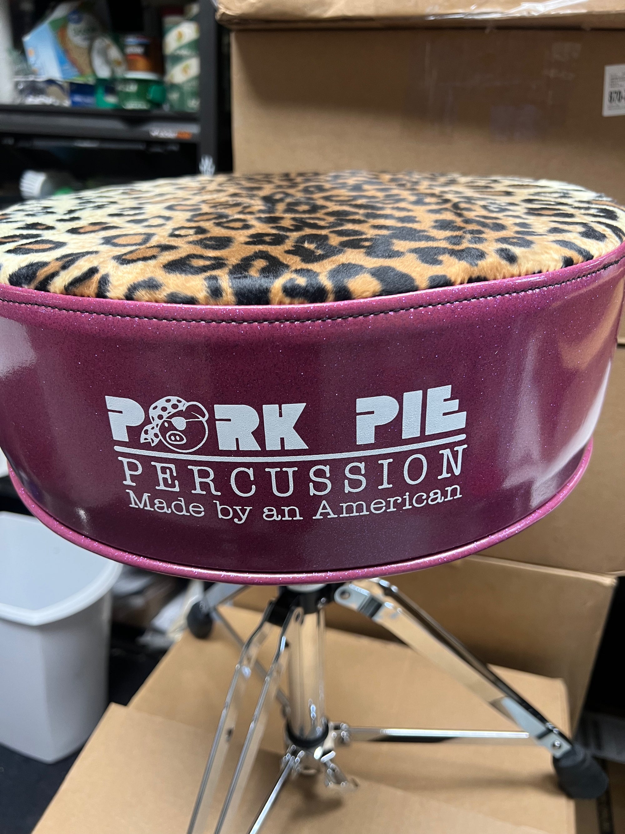 Pork Pie Purple Sparkle With Leopard Print Throne