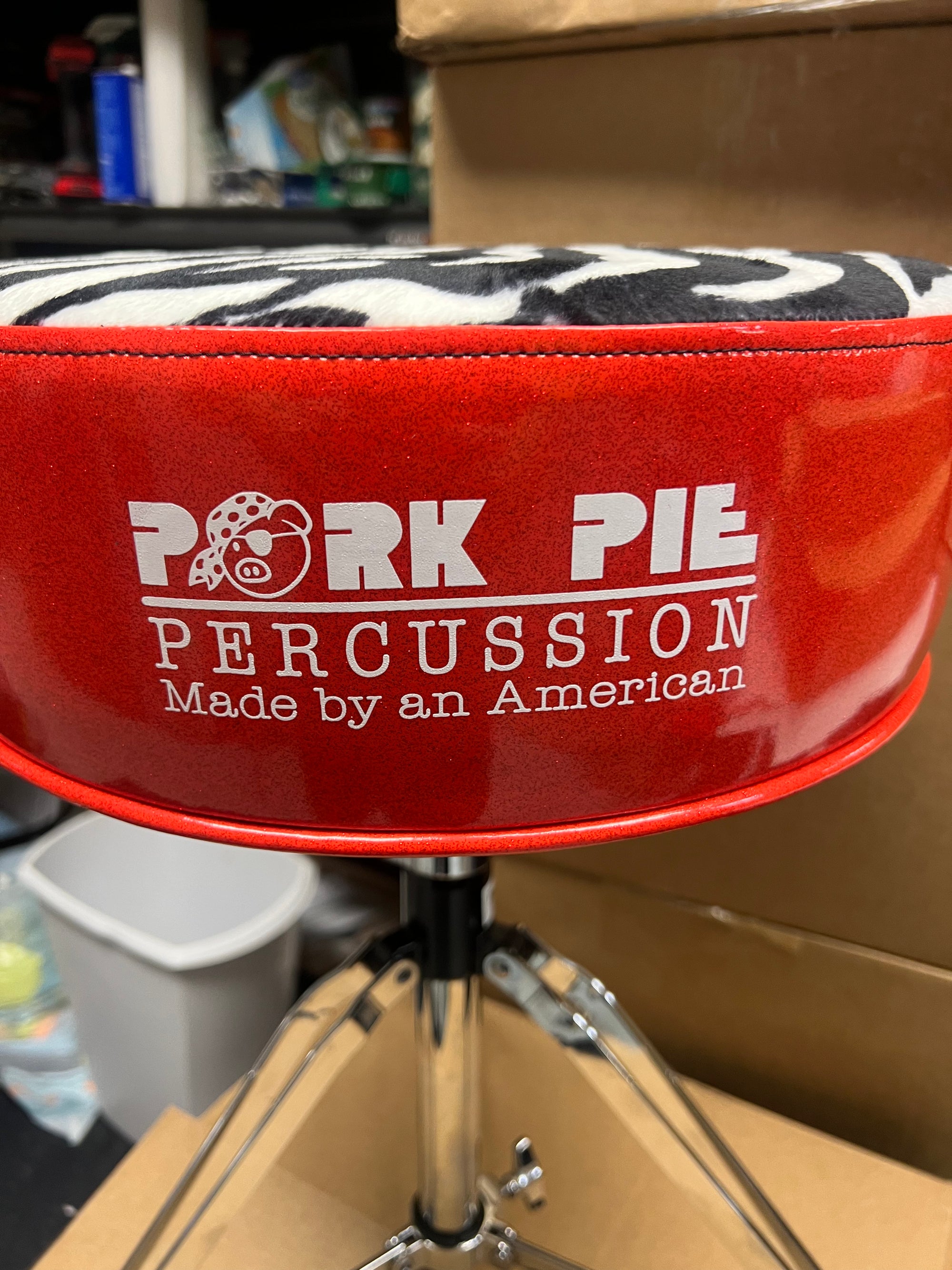 Pork Pie Orange Sparkle With Zebra Print Throne
