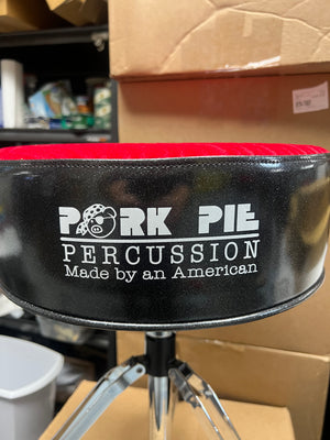 Pork Pie Black Sparkle With Red Crush Print Throne