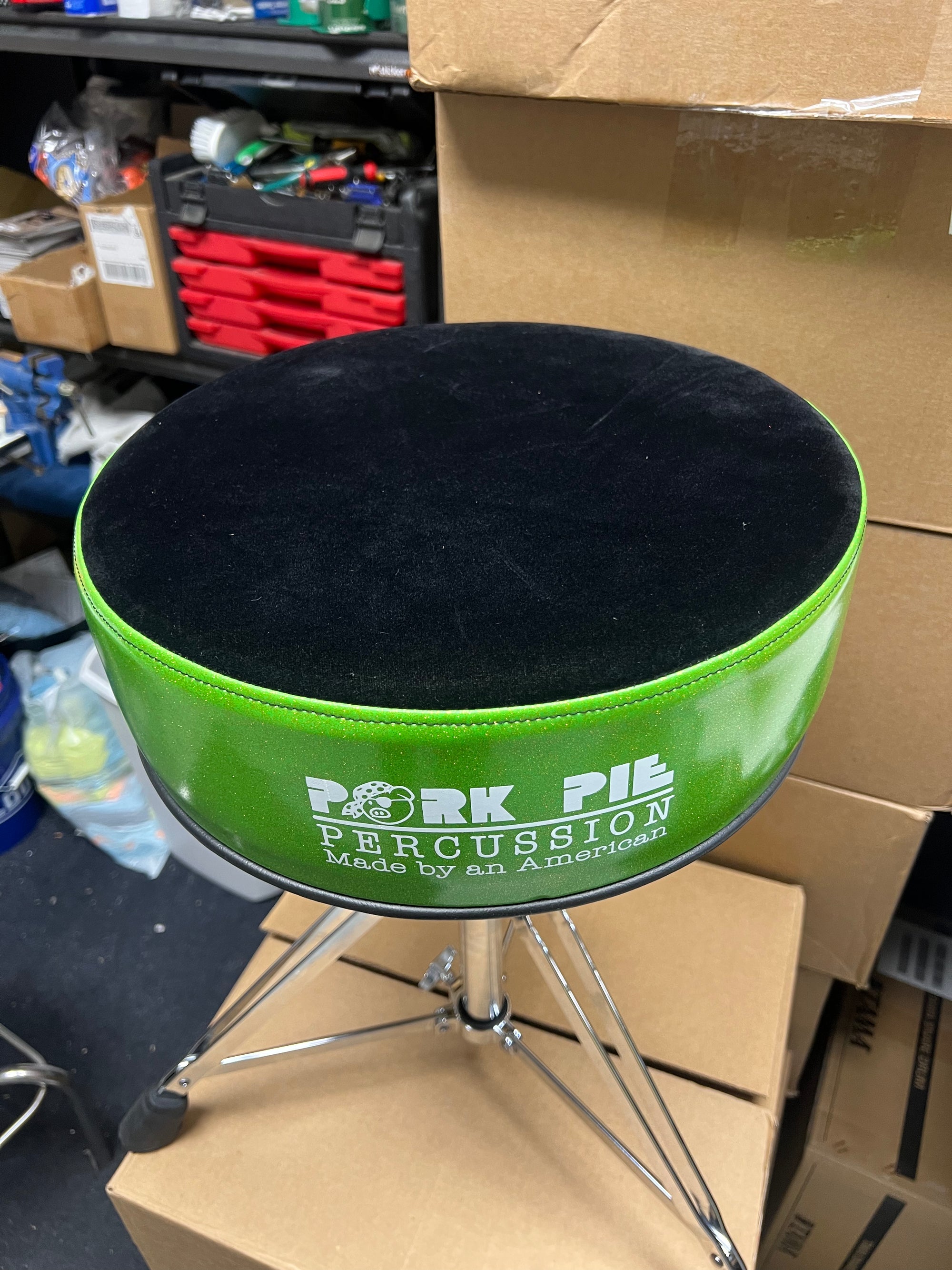 Pork Pie Green Sparkle With Black Top Throne