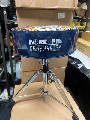 Pork Pie Dark Blue Sparkle With Leopard Top Throne