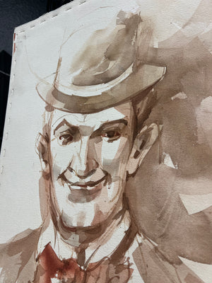 Bill Voss Original Art Study Of Stan Laurel