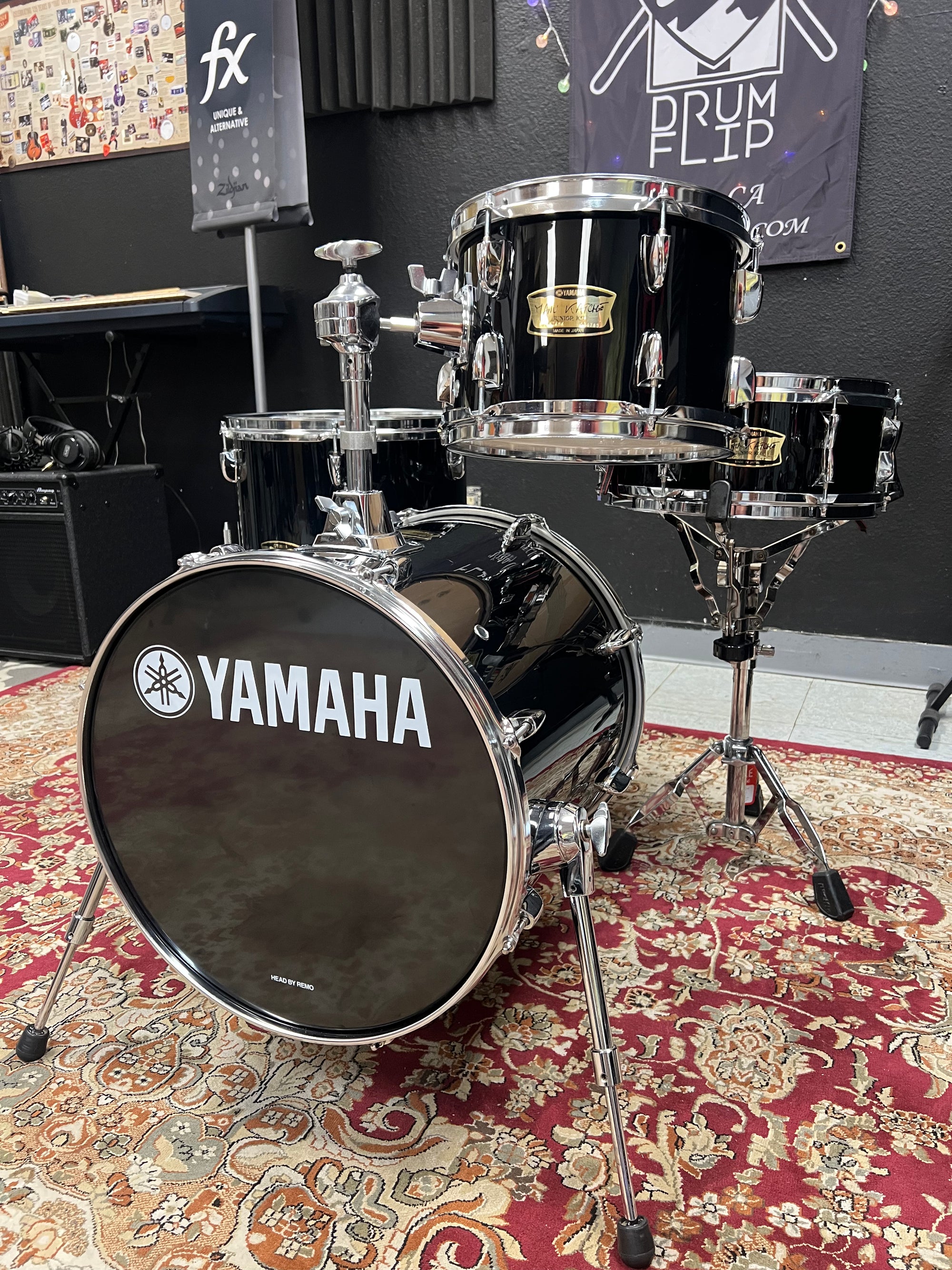 Yamaha Manu Katche Black 4pc Drum Set