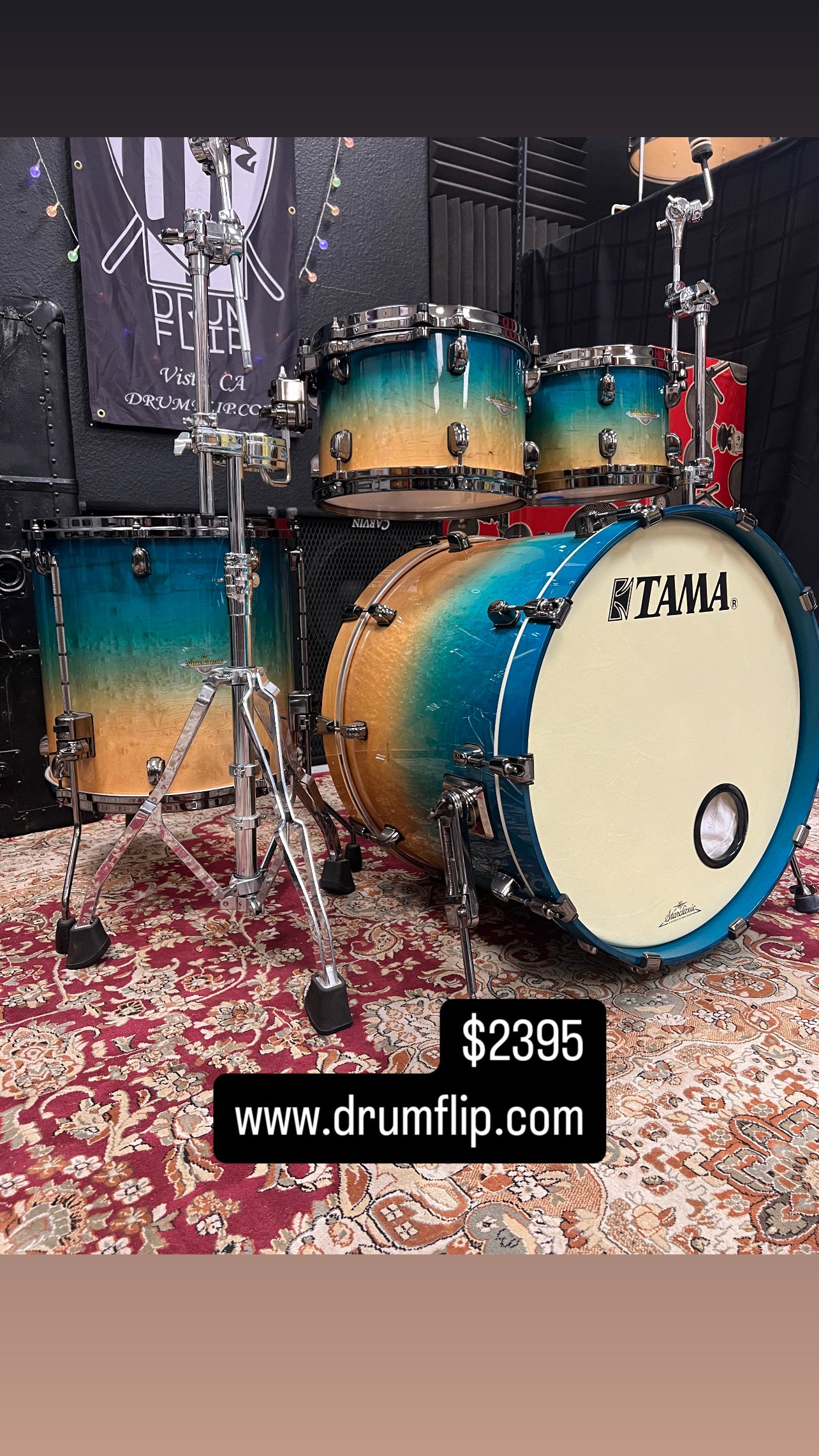 Tama Starclassic Exotic Maple Careibean Blue 4pc Drum Set