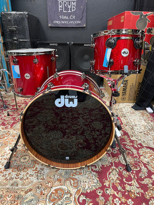 DW Collectors Red Sparkle 3pc Drum Set