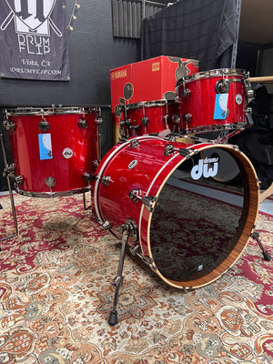 DW Collectors Red Sparkle 4pc Drum Set