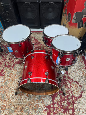 DW Collectors Red Sparkle 4pc Drum Set