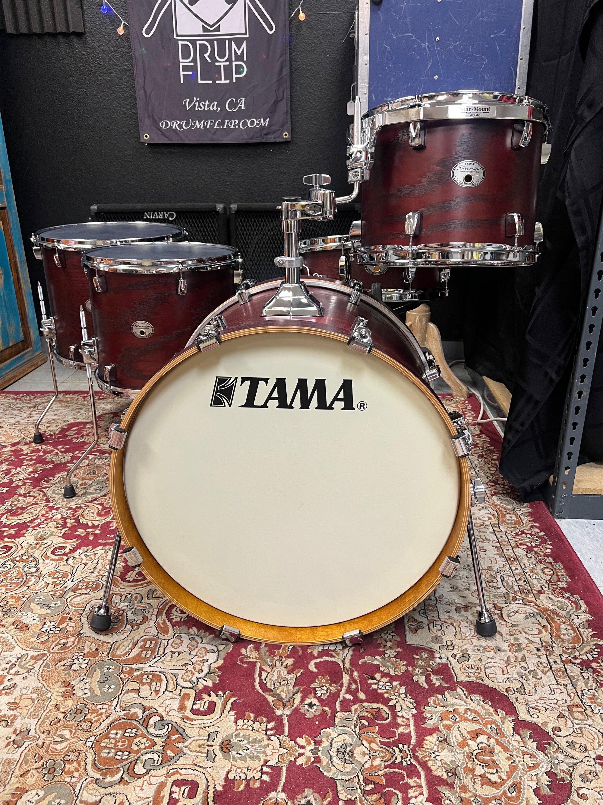 Tama Silverstar 5pc Satin mahogany Drum Set