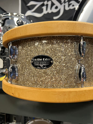 On The Edge 13x6” Ginger Glass Glitter Snare Drum