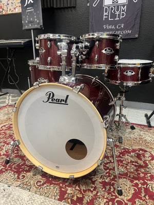 Pearl Export 5pc Burgundy Sparkle Drum Set