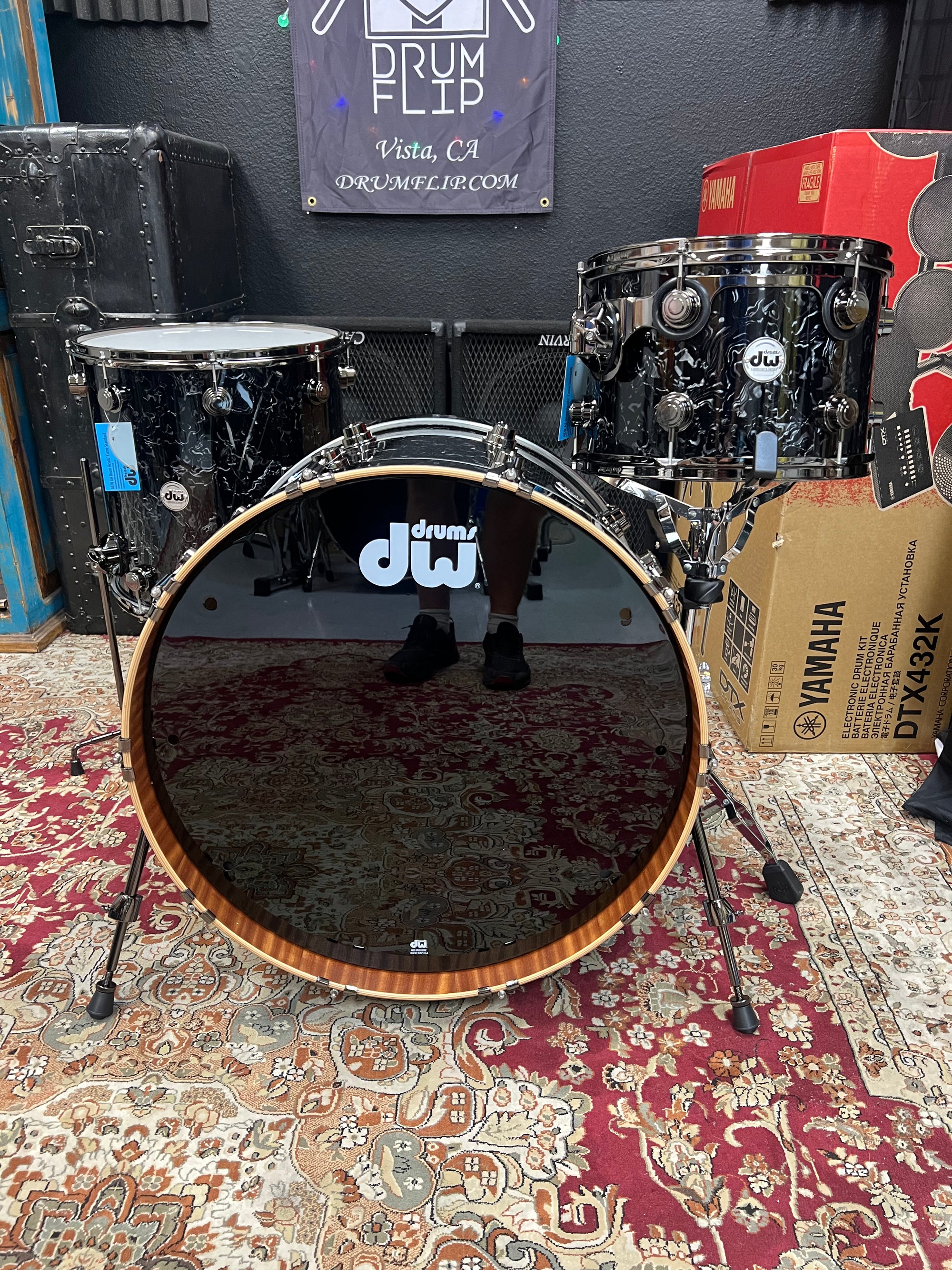 DW Collectors Black Velvet 3pc Drum Set