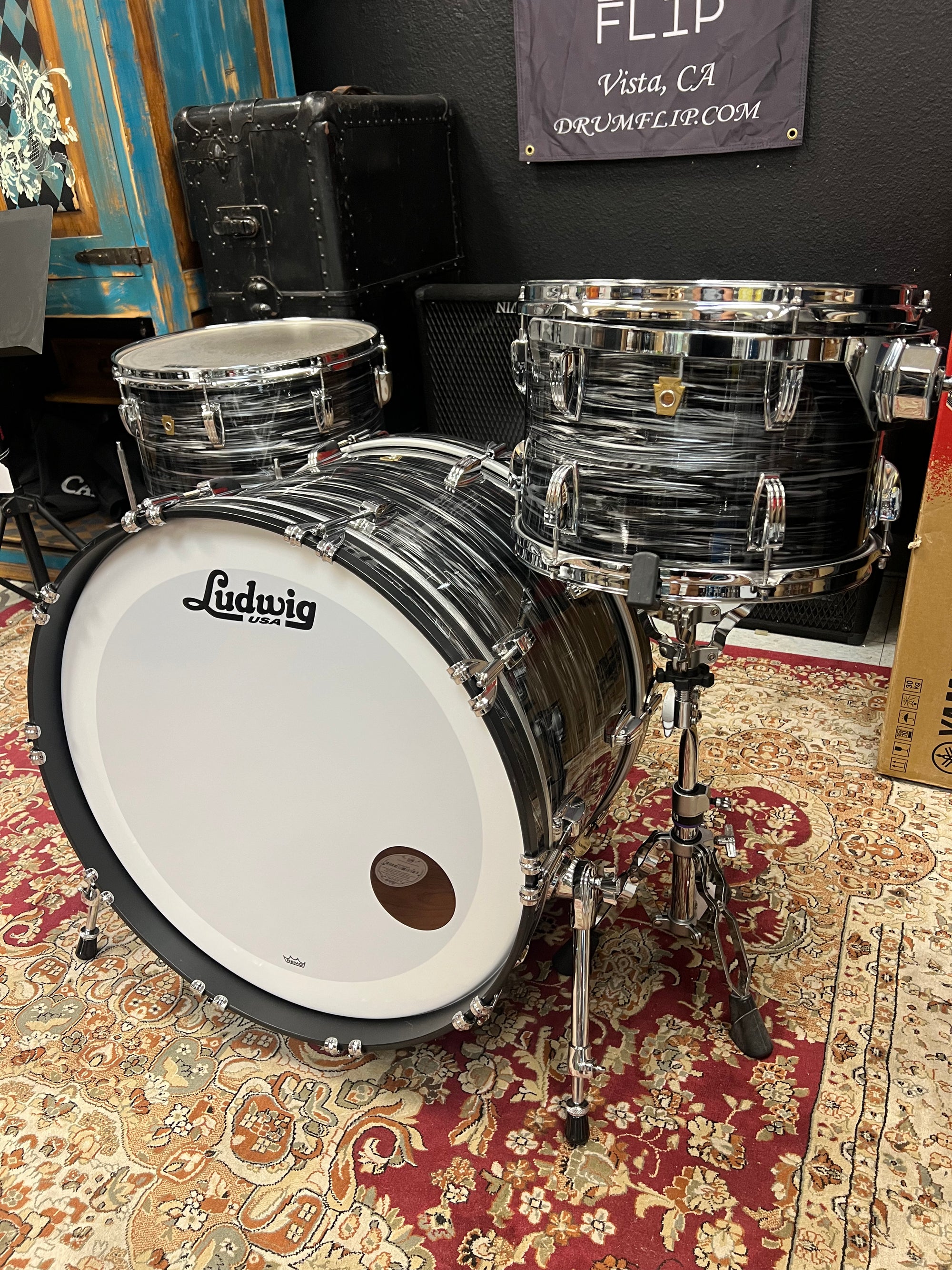 Ludwig Legacy Mahigany Vintage Black Pearl Pro Beat 24,16,13