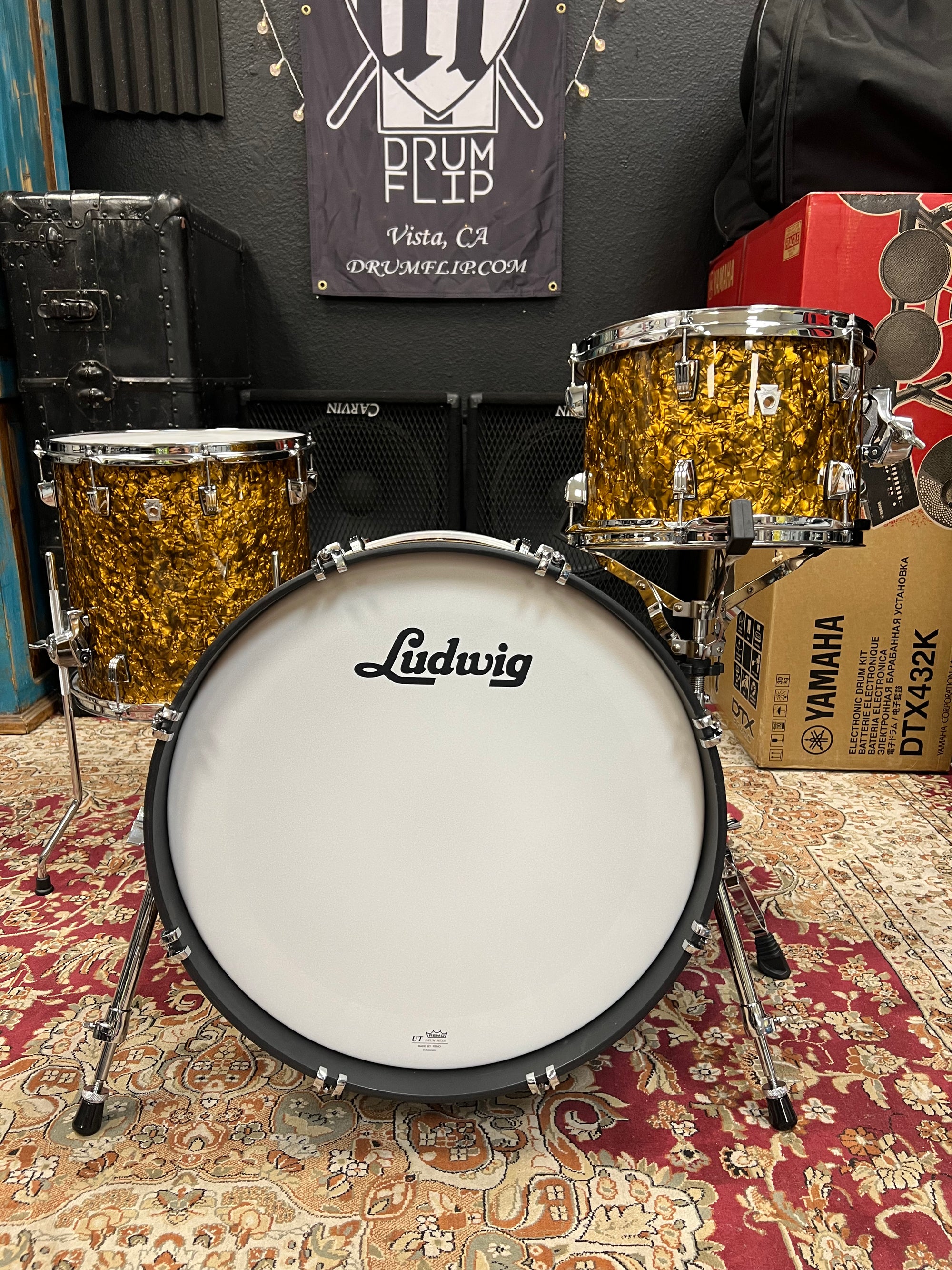 Ludwig NueSonic 3pc Drum Set Butterscotch Pearl