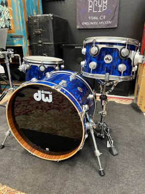 DW Collectors Blue Moonstone 3pc Drum Set