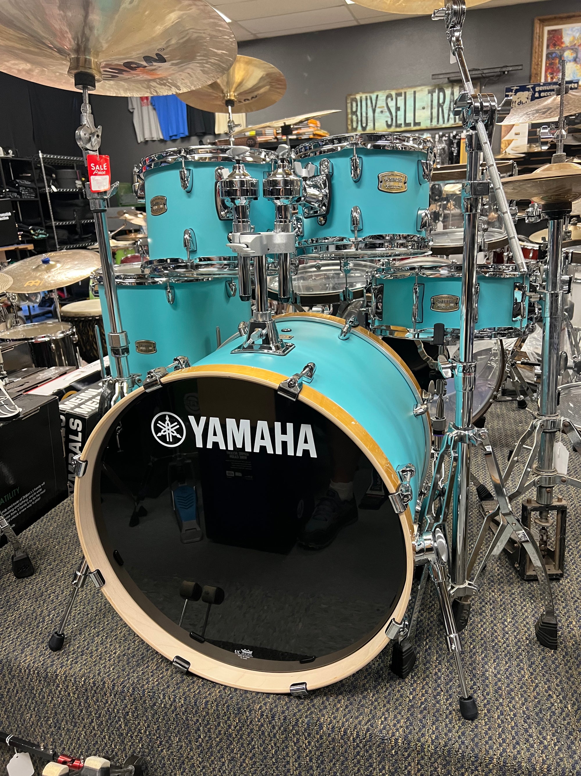 Yamaha Stage Custom Matte Surf Green 5pc Drum Set