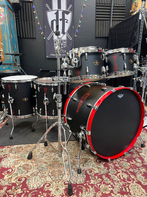 LTD Satin Black 5pc Drum Set