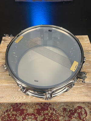 DW Collectors Satin Black over Brass 14x6.5” Snare Drum