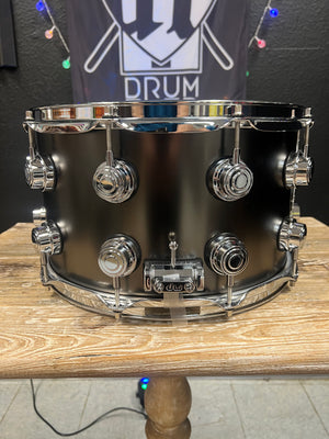 DW Collectors Satin Black over Brass 14x8” Snare Drum