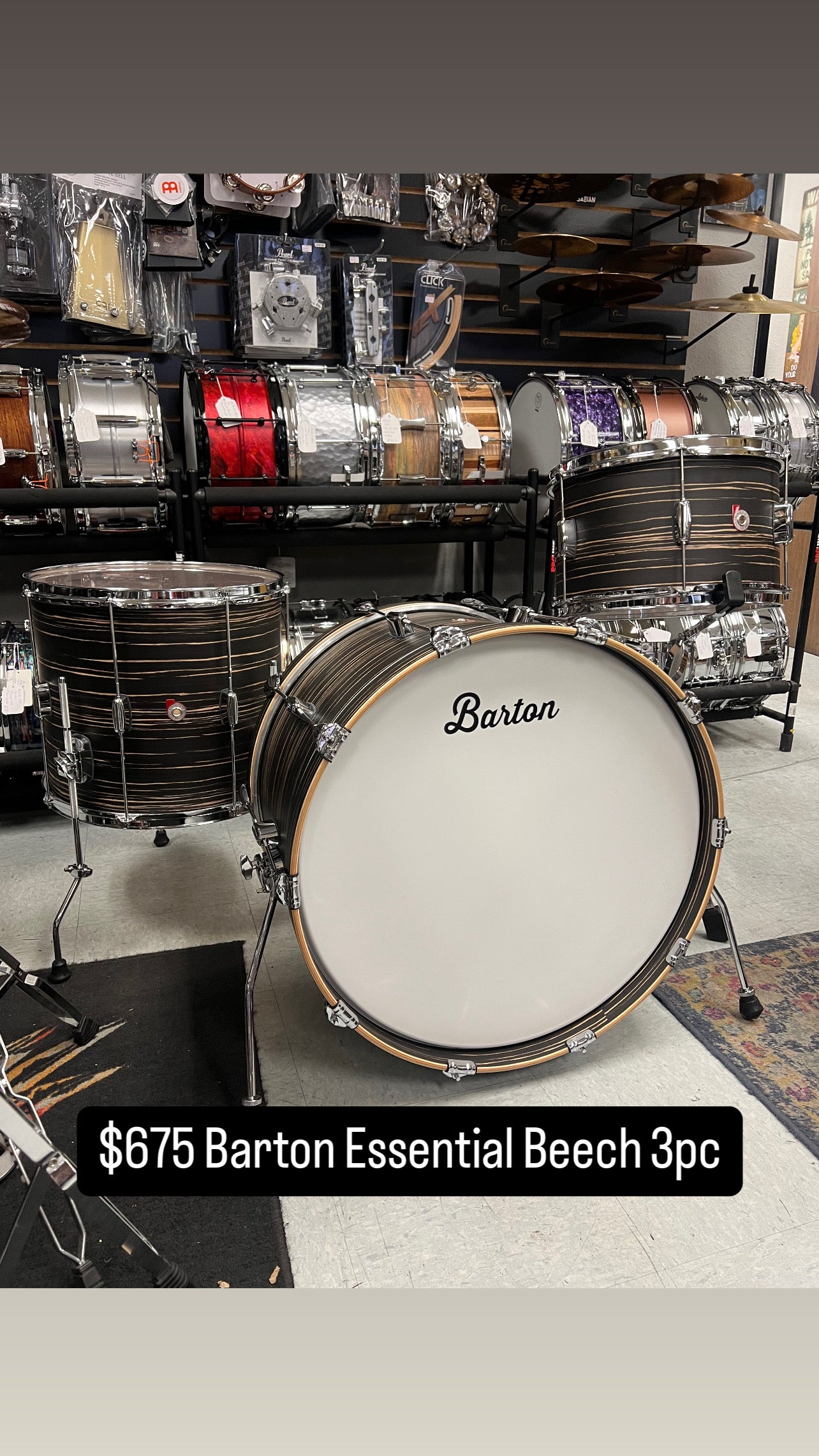 Barton Ebony Essential Beech Drum Set