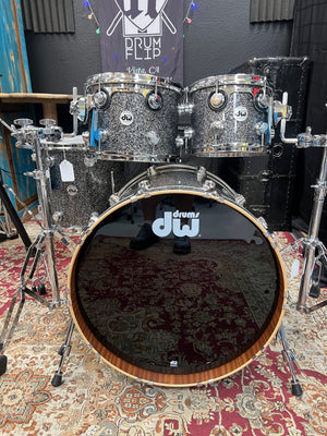 DW Collectors Black Galaxy 4pc Maple/Mahogany Drum Set