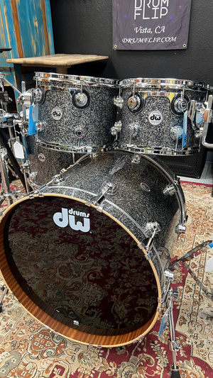 DW Collectors Black Galaxy 4pc Maple/Mahogany Drum Set