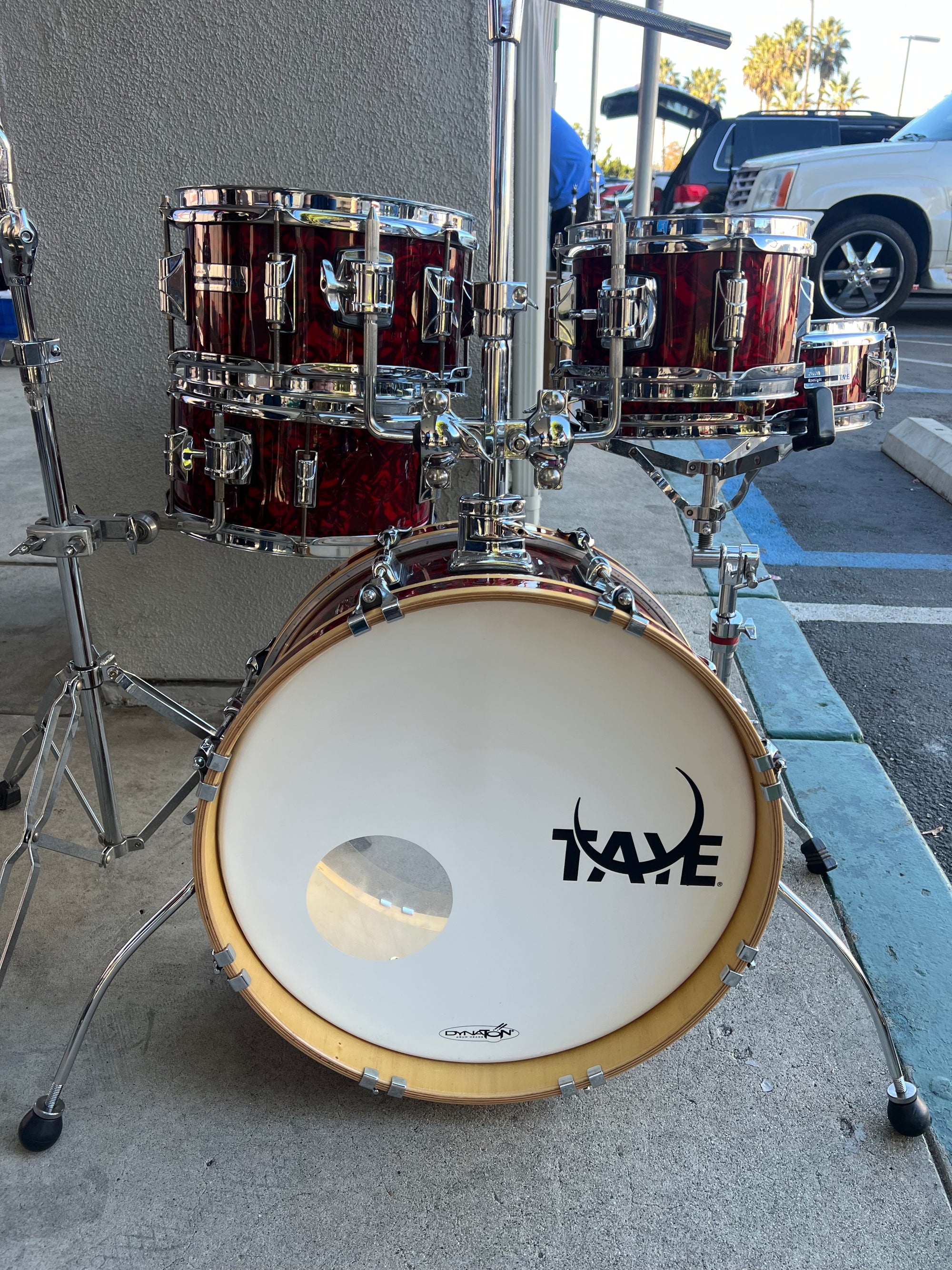 Taye Spotlight Portable Red Drum Set!